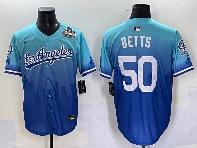 Men 2025 Los Angeles Dodgers #50 Betts Blue Nike MLB Jersey Daoqite style 5